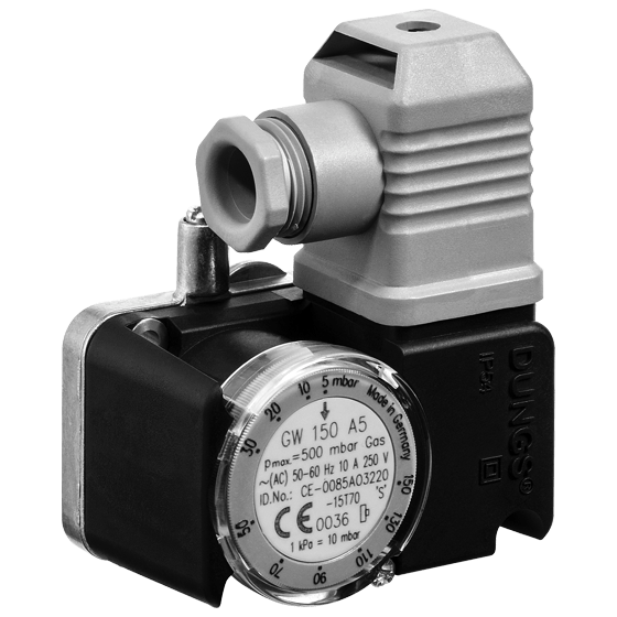 Dungs – GW…A5: Compact Pressure Switch for gas, air, flue and exhaust gases for multifunctional gas controls