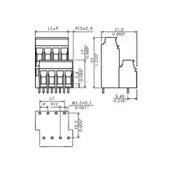 Weidmuller – LP2N 5.00/04/90 4.5SN BK BX