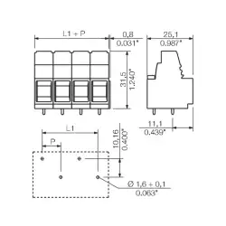 Weidmuller – LUP 10.16/02/90V 3.2SN GN BX