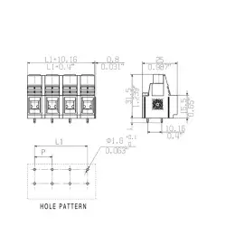 Weidmuller – LUP 12.70/06/90 3.2SN GY BX SO