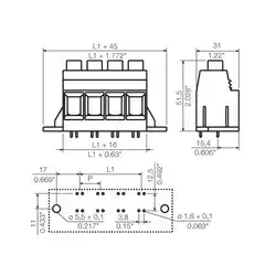 Weidmuller – LXXX 15.00/02/90F 4.5SN GY BX
