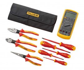 Fluke – Fluke IB875K 87V Industrial Multimeter & Insulated Hand Tools Starter Kit with Roll Up Pouch